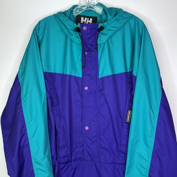 Vintage Helly Hansen Blue Pullover Packable Jacket Size Medium - Picture 2 of 10